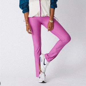Sincerely Jules Bandier Lotus Front Slit Leggings, deep orchid